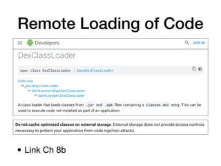 Remote Loading of Code
• Link Ch 8b
 