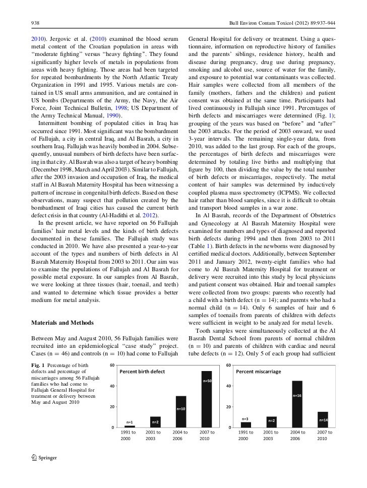 Metal Contamination And The Epidemic Of Congenital Birth Defects In I
