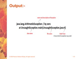 Output:-
© 2004 Pearson Addison-Wesley. All rights reserved 1-72
 