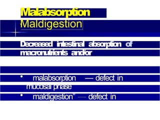 Malabsorption Icon Comprehensive Overview of Malabsorption: Diagnosis and Management | PPTX