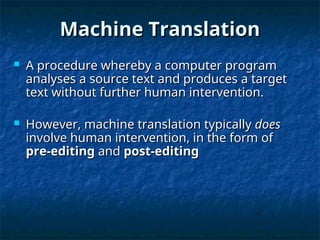 Types of translation, kinds of translation, maain types | PPT