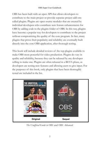 The OBS Superuser Guidebook Open Broadcaster Software Features and ...