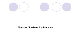 Nature of Business Environment
 