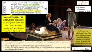 Δίσημες φράσεις (με
διττή, διπλή σημασία):
αλλιώς ερμηνεύονται από
τον Θεοκλύμενο κι
αλλιώς από αυτούς που
γνωρίζουν την αλήθεια. Μενέλαος (Αντώνης
Καφετζόπουλος), Ελένη (Πέμη
Ζούνη), Θεοκλύμενος (Αντώνης
Καρυστινός), ΔΗΠΕΘΕ
ΚΑΛΑΜΑΤΑΣ – ΔΗΠΕΘΕ
ΑΓΡΙΝΙΟΥ, καλοκαίρι 2013,
σκηνοθεσία Βασίλης Νικολαΐδης
 