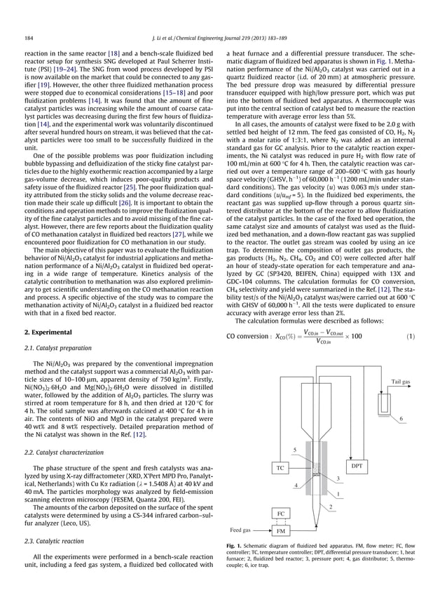 Enhanced fluidized bed methanation over a Ni Al2O3 catalyst for