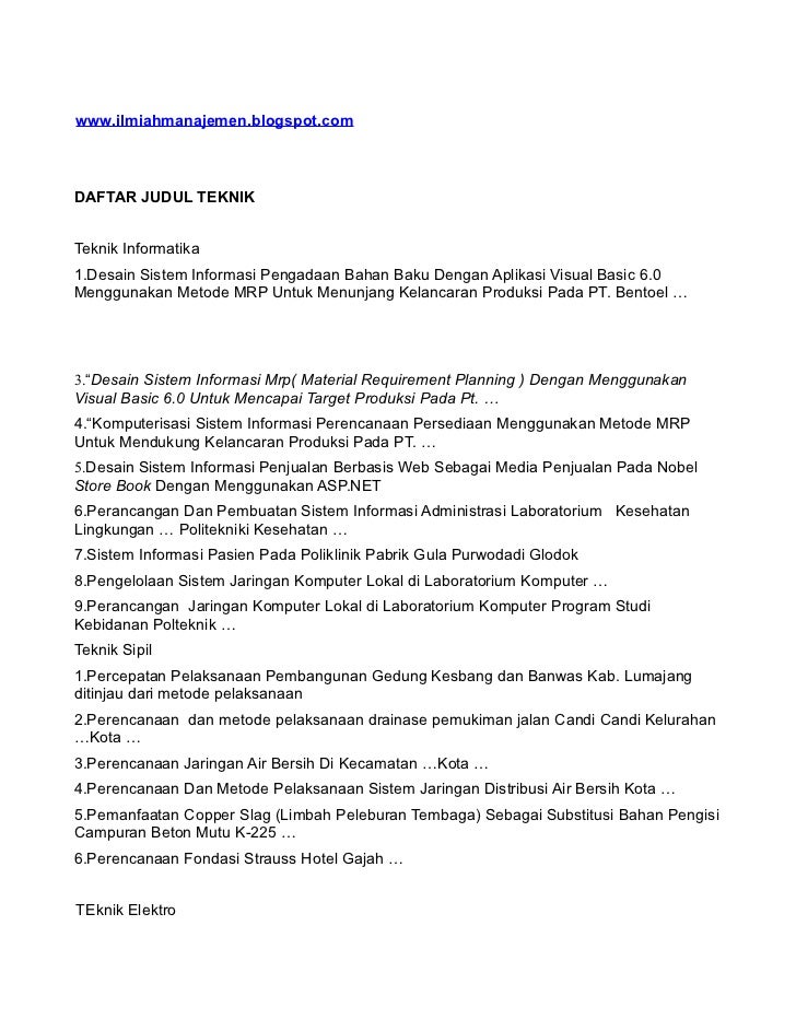 Kumpulan Tesis Skripsi