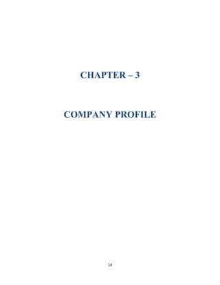 CHAPTER – 3
COMPANY PROFILE
14
 
