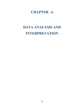CHAPTER - 6
DATA ANALYSIS AND
INTERPRETATION
64
 