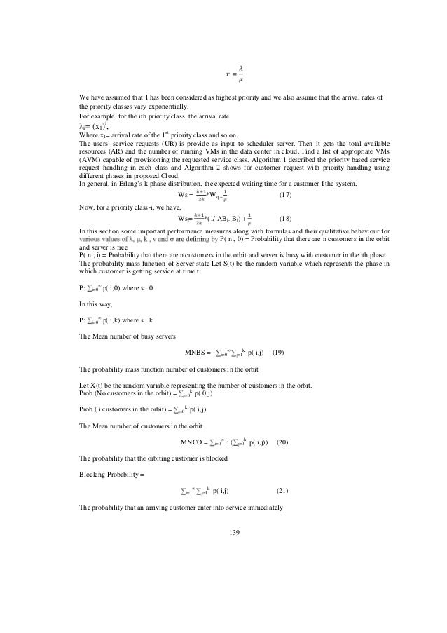 Priority based K-Erlang Distribution Method in Cloud Computing