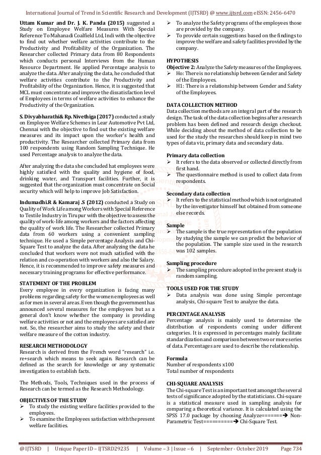 A Study on Employee Safety and Welfare Measures with Special Referenc…