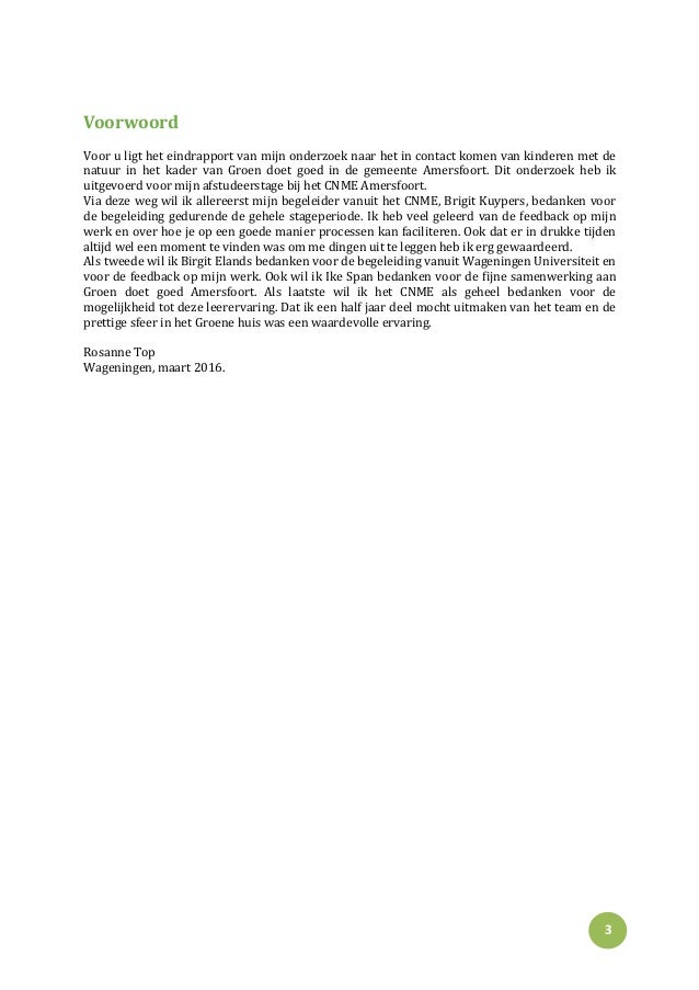 Voorwoord Stageverslag Voorbeeld