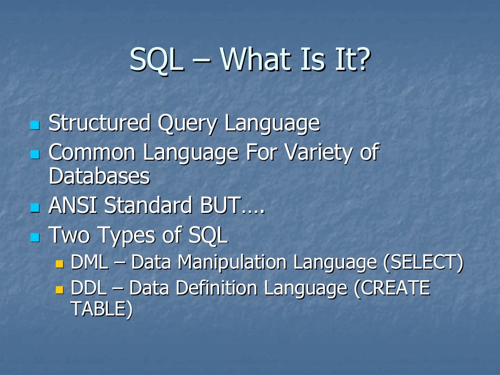 SQL Basics