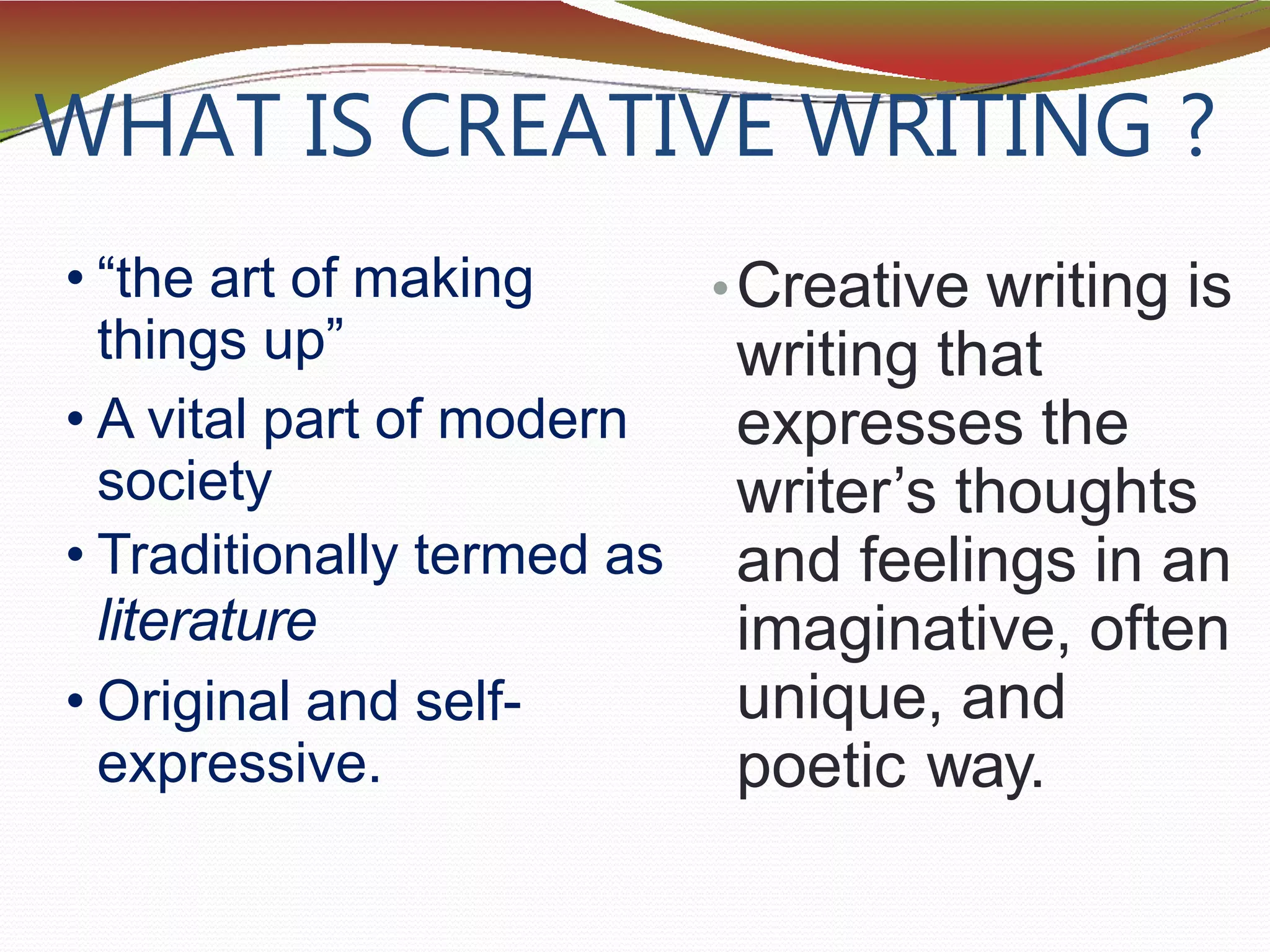 129. Creative writing | PPT