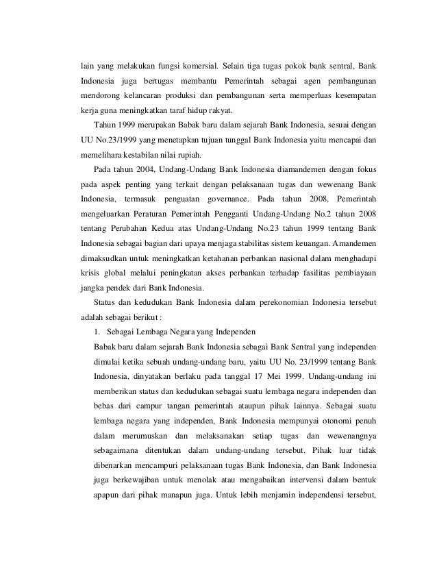 Jelaskan Tiga Bidang Tugas Bank Indonesia Dalam Perekonomian - Terkait Bank