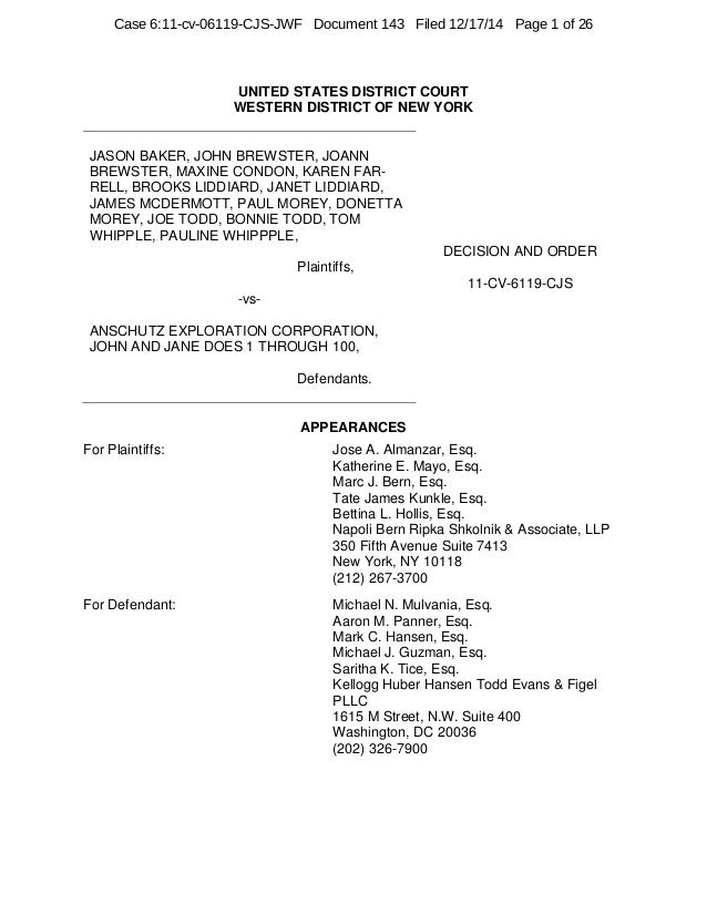 U.S. District Court Decision to Dismiss Case Against 