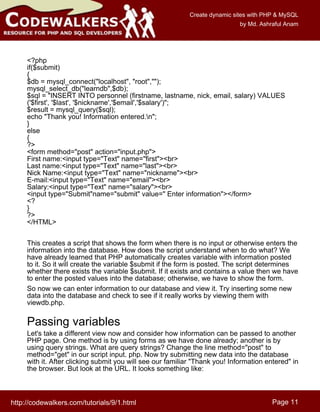 Create dynamic sites with PHP & MySQL | PDF