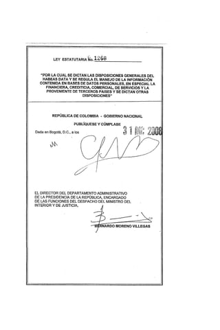 Ley 1266 de 2008