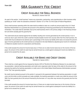 Small Business Guarantee Fee Credit 