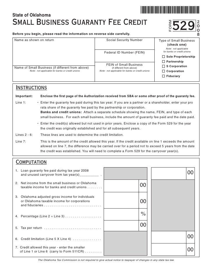 Small Business Guarantee Fee Credit