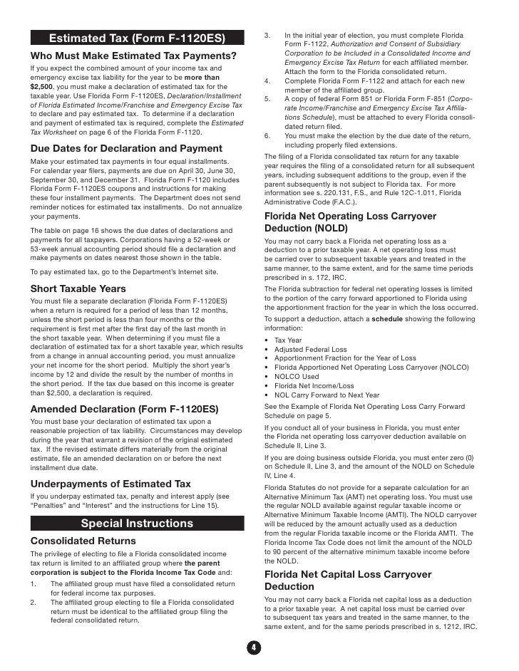 instructions for preparing form f 1120 for 2008 tax year r 01 09 florida form f 1120 instructions