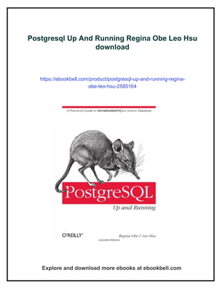 Postgresql Up And Running Regina Obe Leo Hsu | PDF