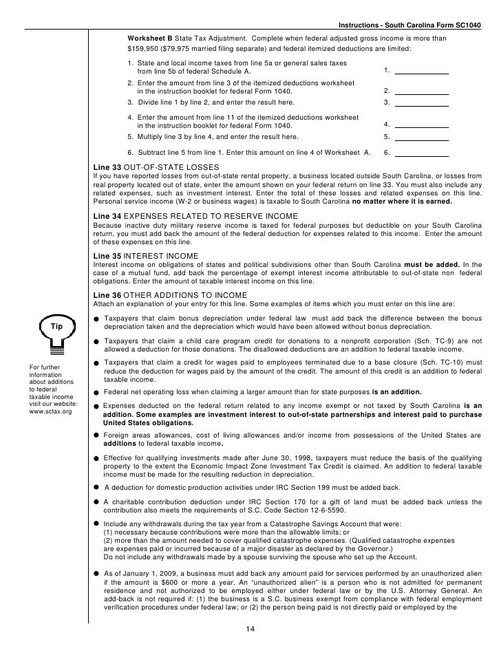 sc1040 long form instructions form 199 instructions