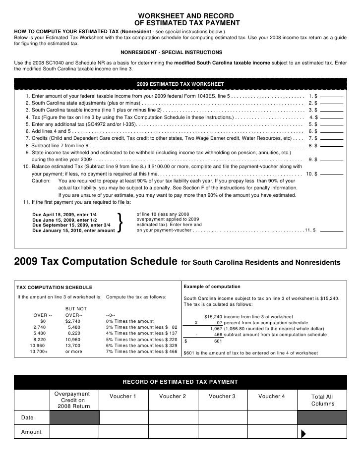 Individual Declaration of Estimated Tax with Instructions and Workshe…