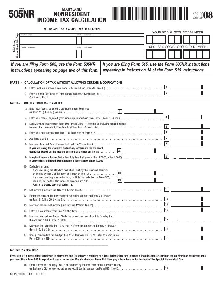 if you are a nonresident you must file form 505 and form 505nr form 515