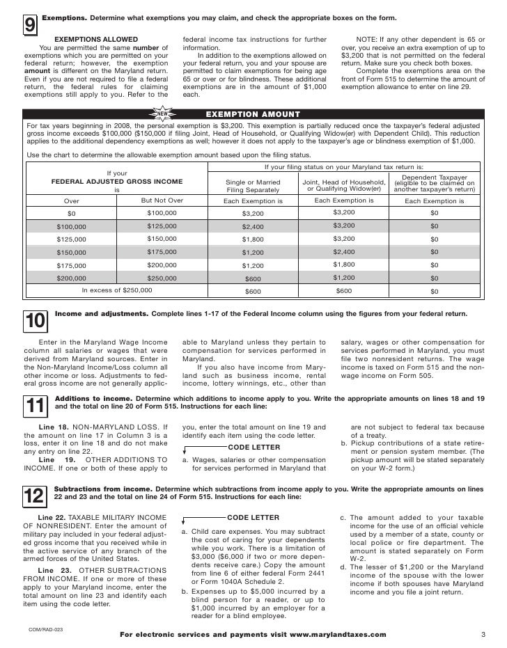 if you are a nonresident employed in maryland but living in a jurisdi form 515