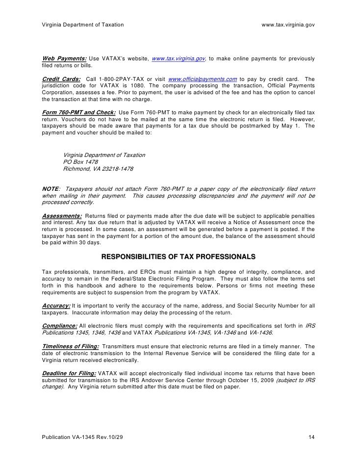 handbook for electronic filers va 1345 form 760