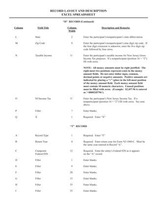 General Diskette Specifications - Participant & Nonparticipant Directory
