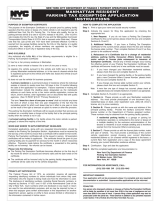 Application for Manhattan Resident Parking Tax Exemption | PDF