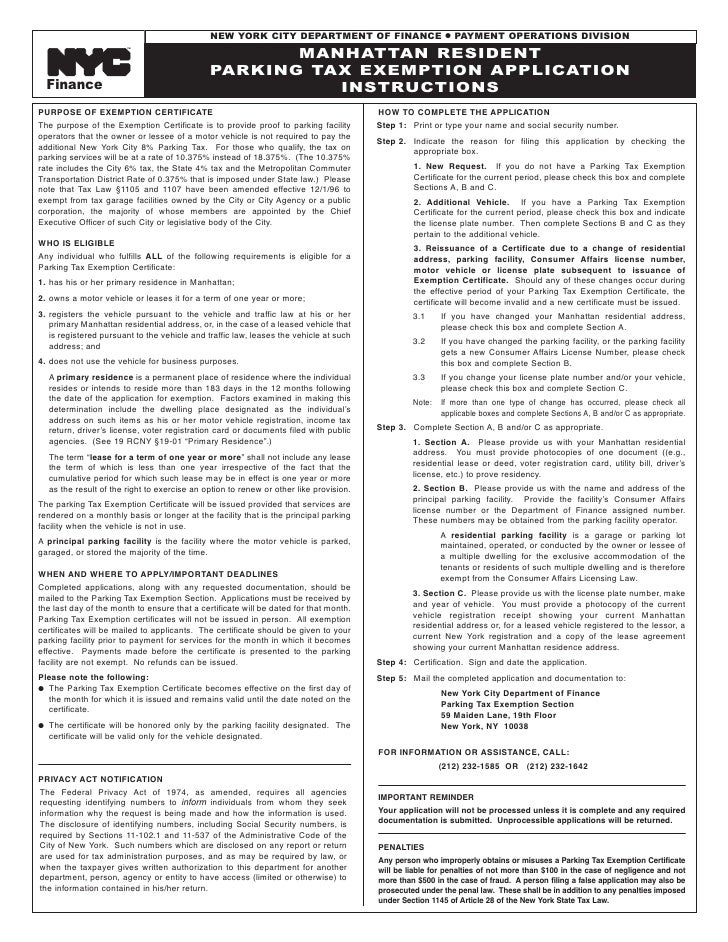 application for manhattan resident parking tax exemption nyc voter registration form