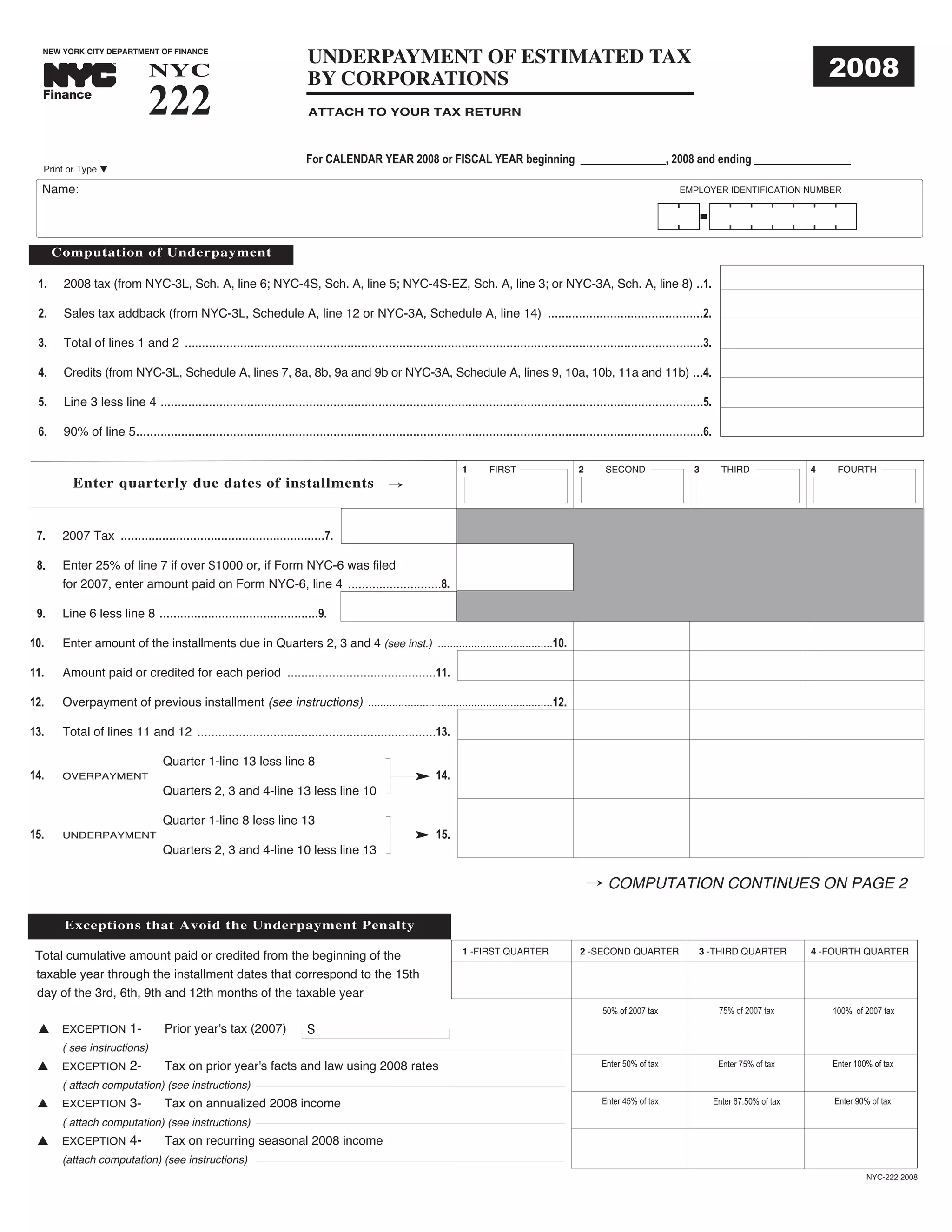 NYC2020 Signature Authorization for EFiled Corporation Tax Return