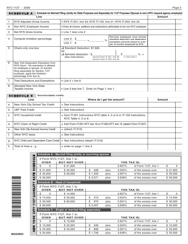 nyc 1127 form for nonresident employees of the city of new york hired 1127 form