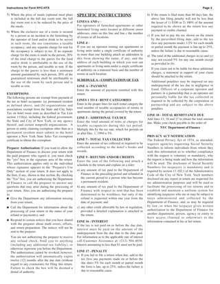 NYC-HTX Hotel Room Occupancy Tax Return