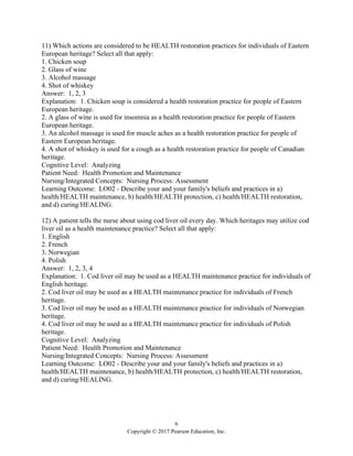 Cultural Diversity in Health and Illness 9th Edition Spector Test Bank ...