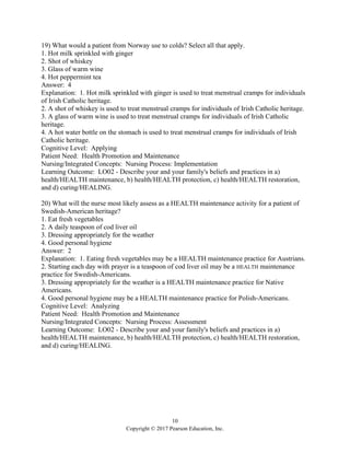 Cultural Diversity in Health and Illness 9th Edition Spector Test Bank ...