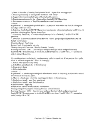 Cultural Diversity in Health and Illness 9th Edition Spector Test Bank ...