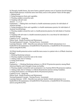 Cultural Diversity in Health and Illness 9th Edition Spector Test Bank ...