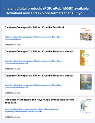 Database Concepts 6th Edition Kroenke Solutions Manual | PDF