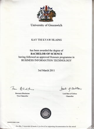 B.Sc. BIT Degree Certificate