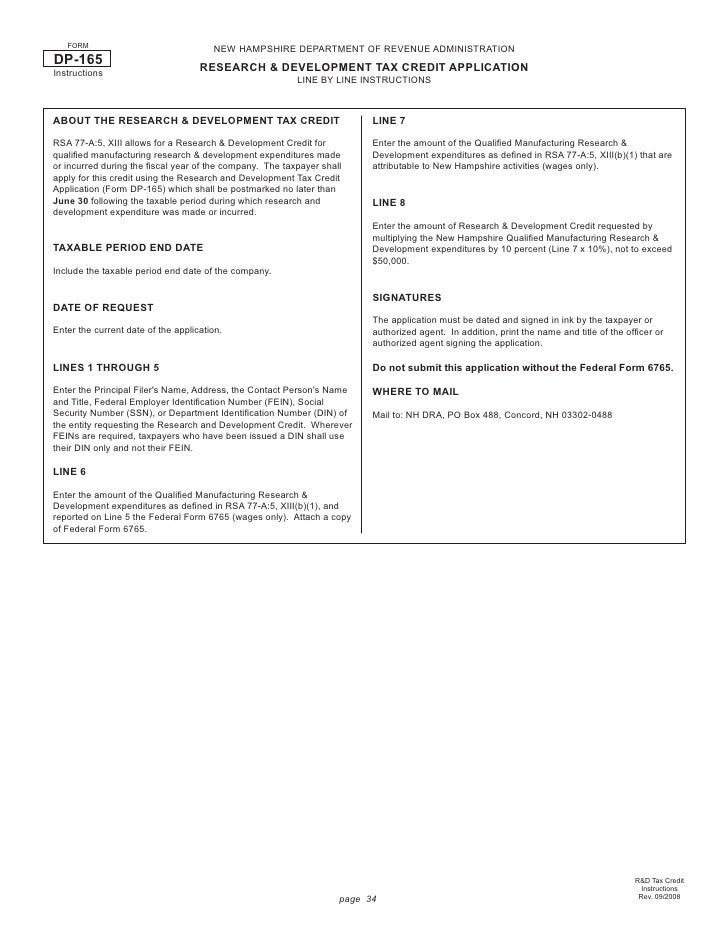 research development credit application instructions form 6765