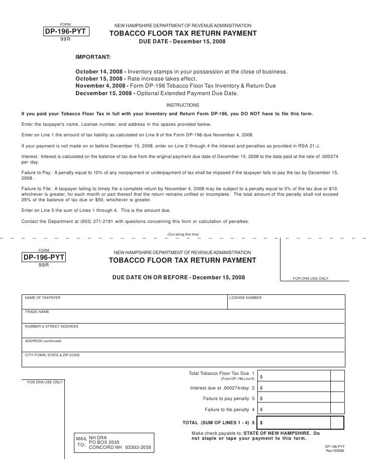 tobacco floor tax inventory and return forms and instructions new hampshire state tax form