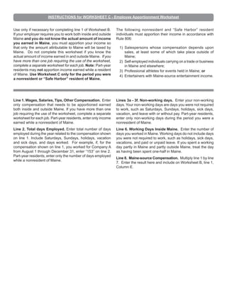 Worksheet C employee apportionment | PDF