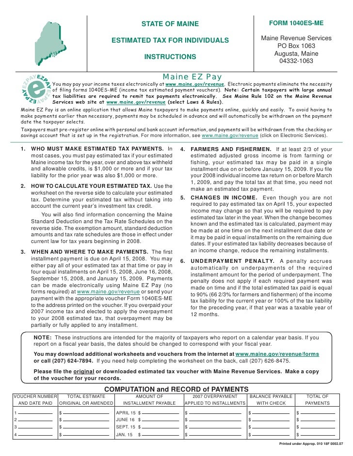 Estimated tax payment coupons 2018