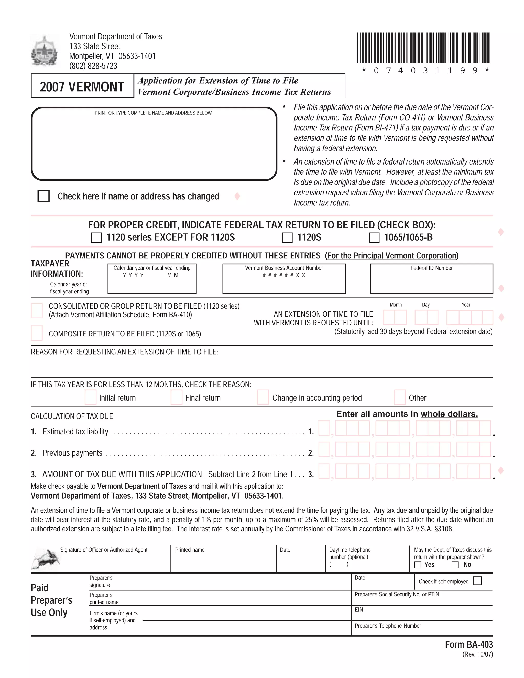 Corporate Tax Return Instructions PDF