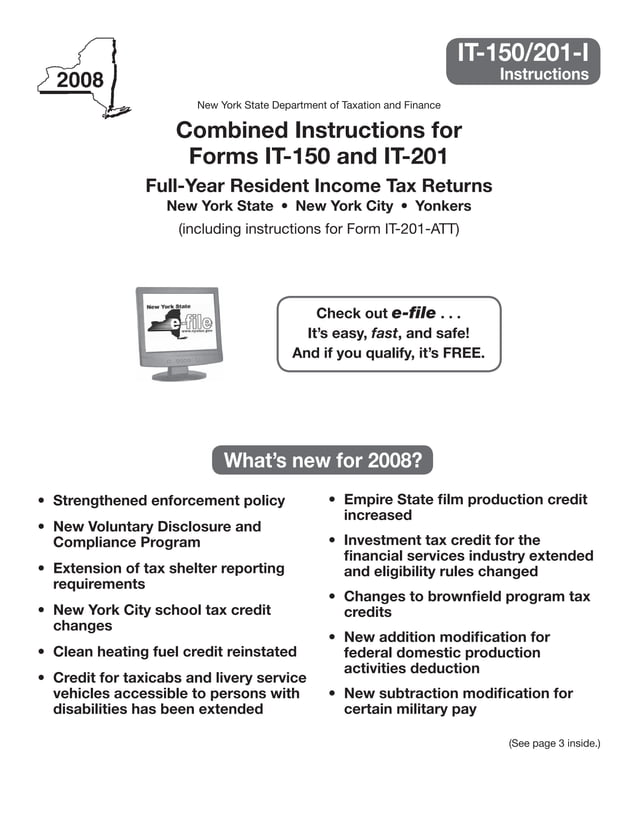 NYS Tax Form Instructions Summary PDF