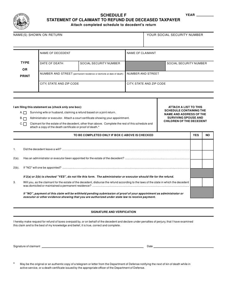 schedule F wv.us taxrev forms
