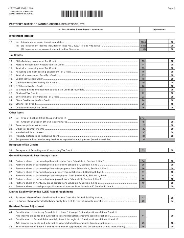 765 gp schedule k 1 partners share of income credits deductions schedule k1